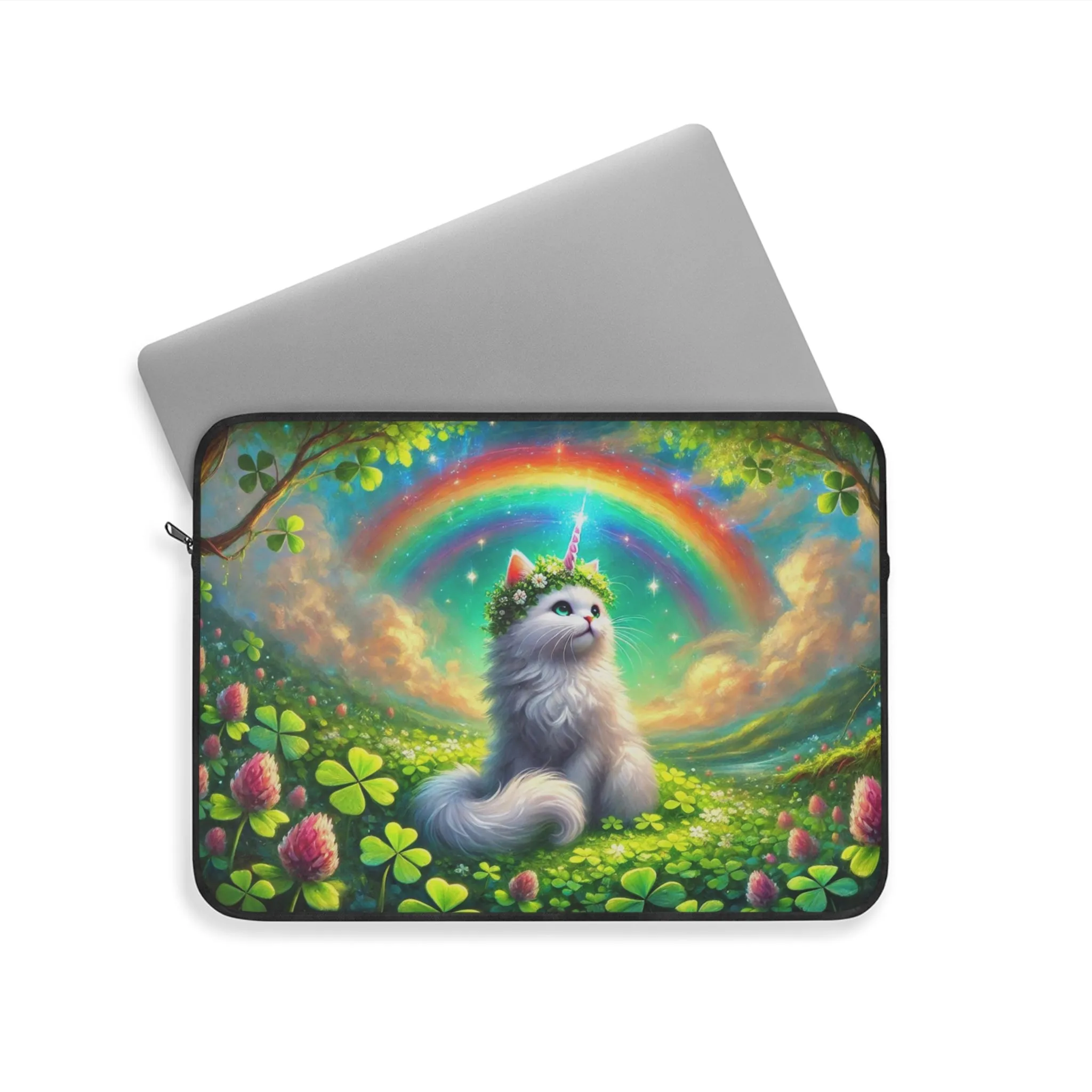 Lucky Caticorn - Cat Unicorn- Cat Lover - Laptop Sleeve