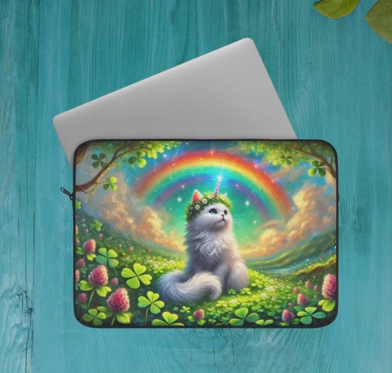 Lucky Caticorn - Cat Unicorn- Cat Lover - Laptop Sleeve