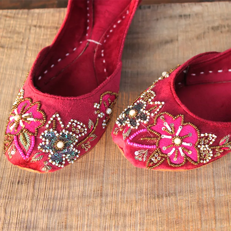 Maroon Fancy Khussa For Women