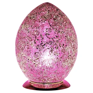 Medium Mosaic Glass Egg Lamp – Pink