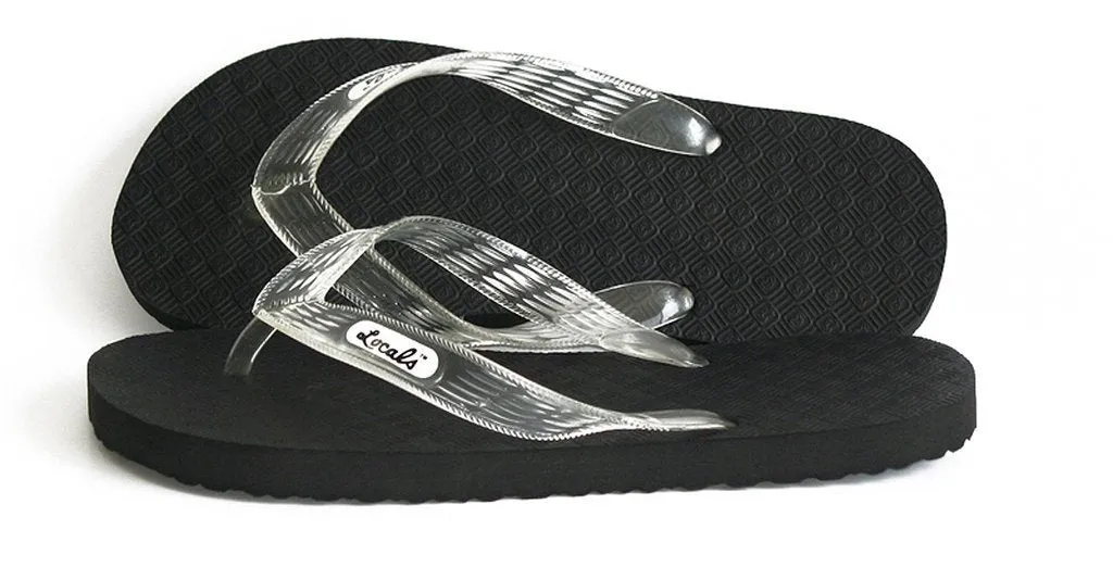 Men's Locals Black Rubber Slippers | All Colors Strap