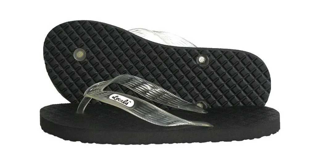 Men's Locals Black Rubber Slippers | All Colors Strap