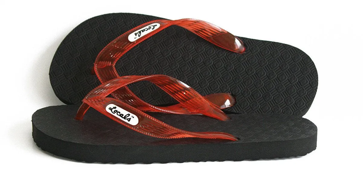 Men's Locals Black Rubber Slippers | All Colors Strap