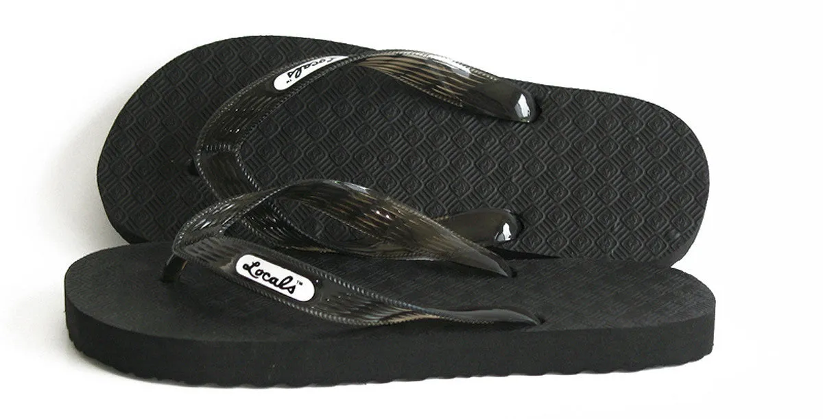 Men's Locals Black Rubber Slippers | All Colors Strap