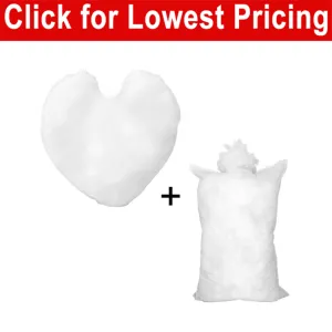 Microfiber Pillow Shell / Cover - 14" Heart Shaped for printing and sublimation   1 LB Stuffing