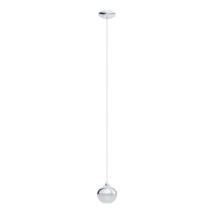 Mioglia 1 Light E14 Crushed Granille and Chrome Pendant