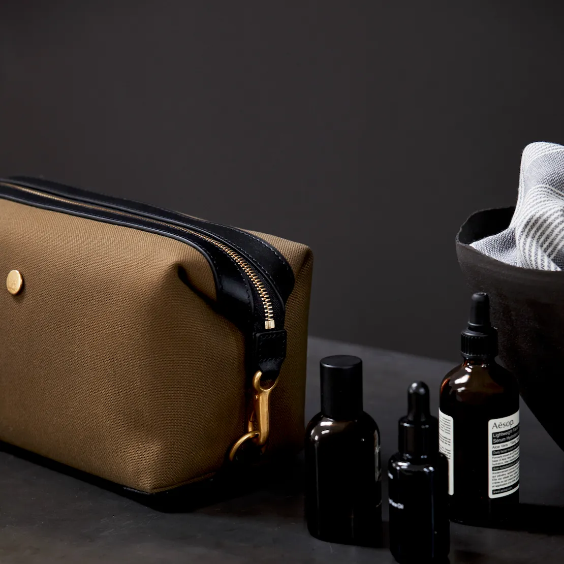 M/S Washbag - Khaki/Black