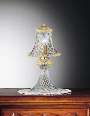 Murano Baloton Glass Table Light With Pink And Gold Decoration