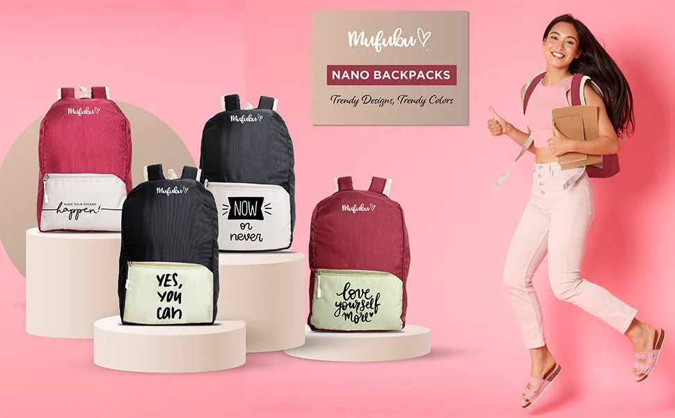 Nano Backpack 15 Ltr Yes You Can Black   Beige