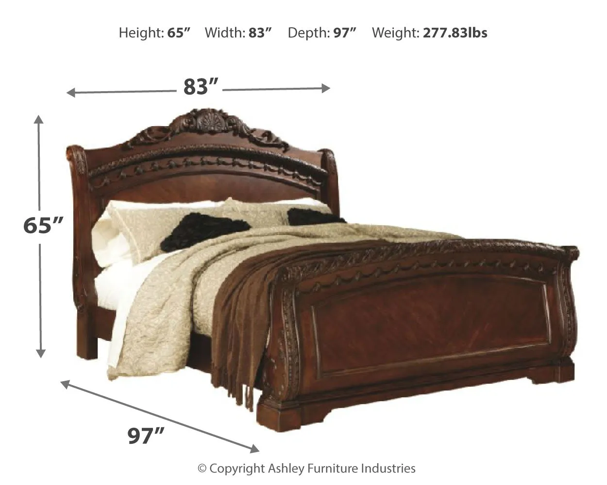 North Shore King Sleigh Bed with Dresser