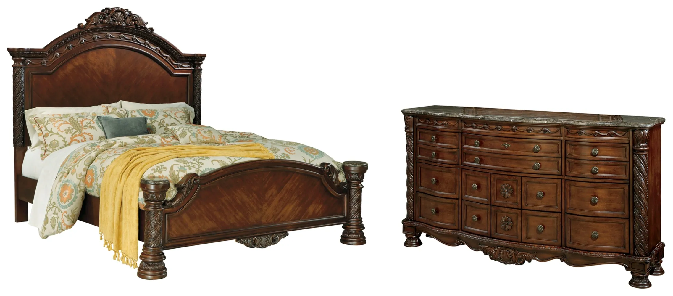 North Shore Queen Panel Bed with Dresser