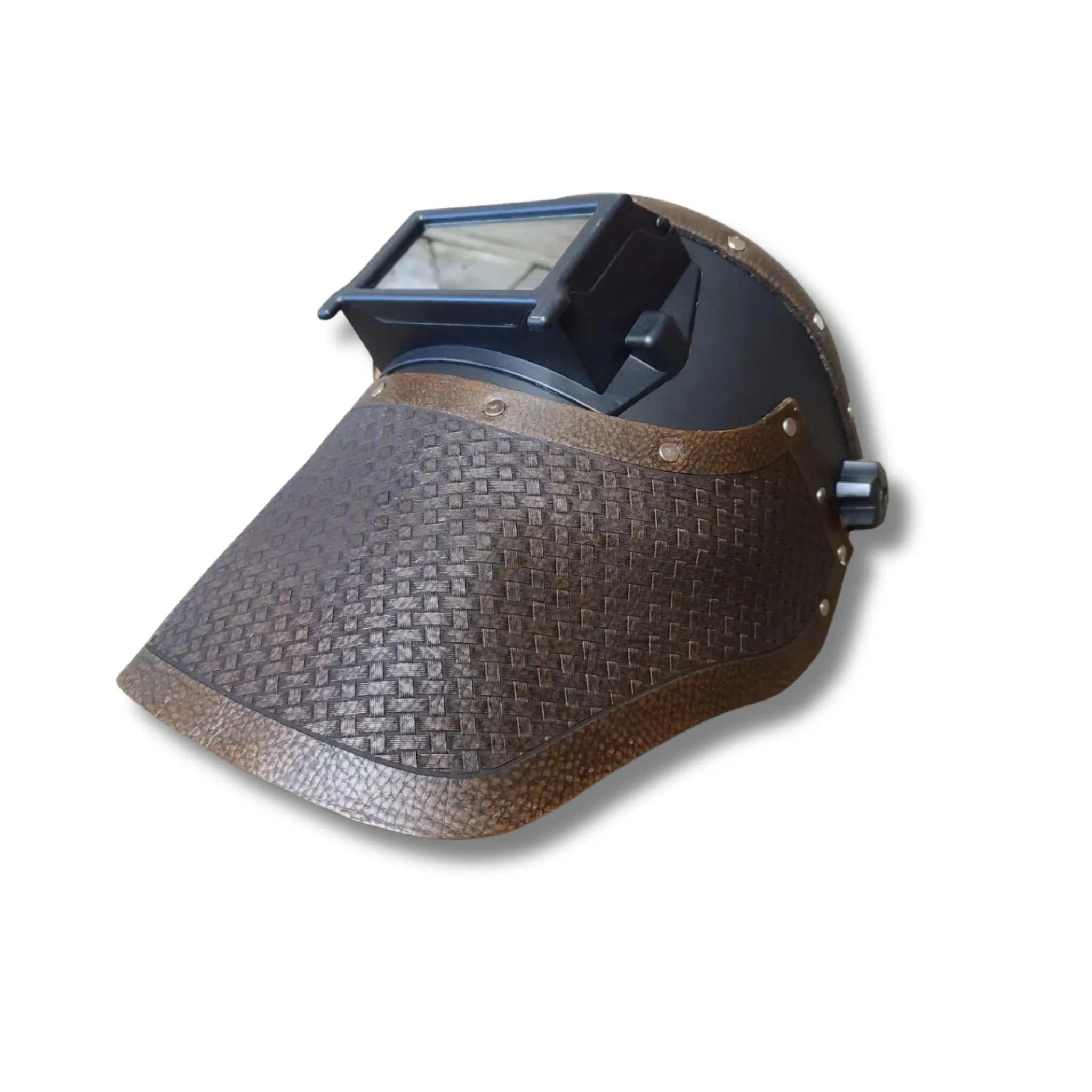 Outlaw Leather - Welding Hood - Antique Basketweave