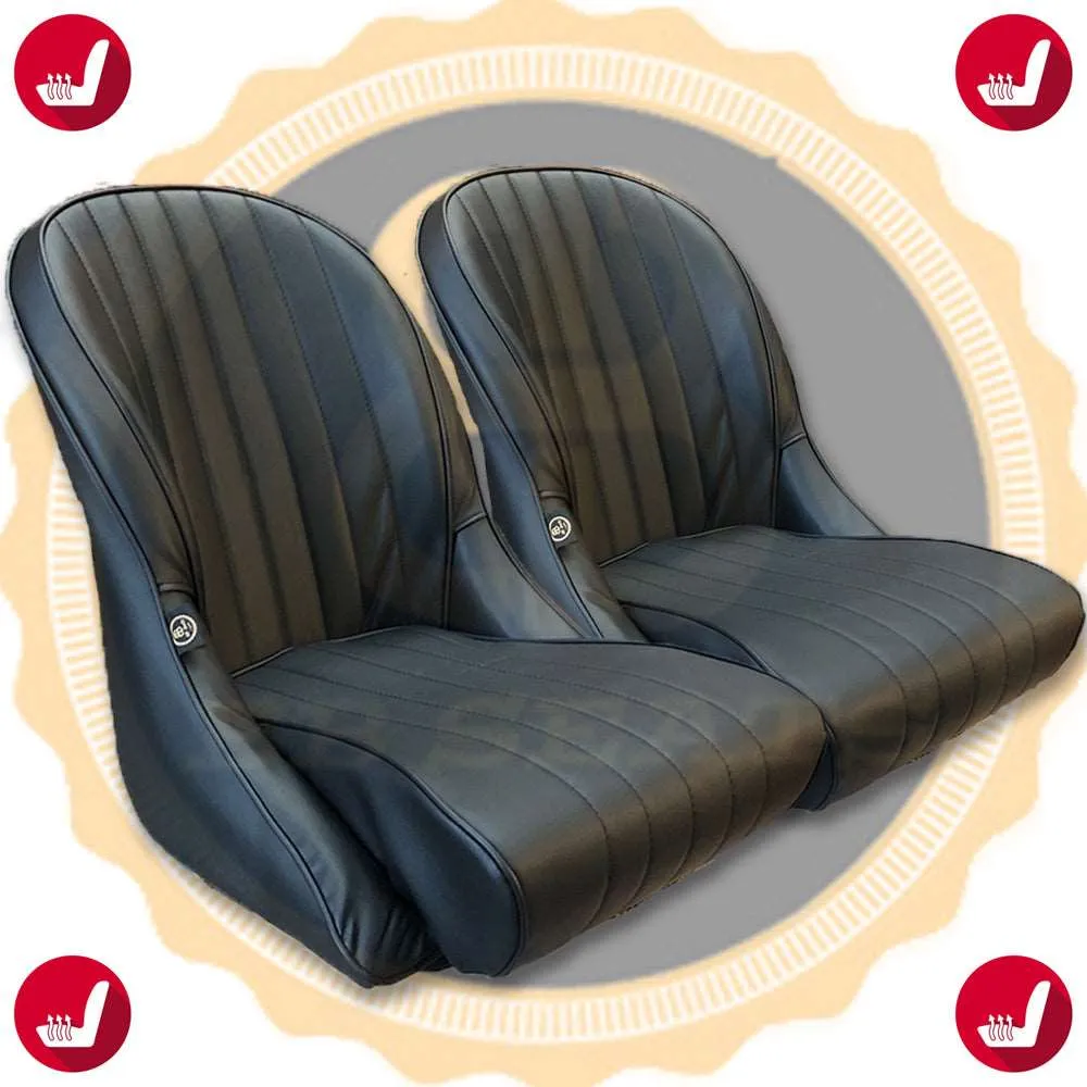 Pair BB Vintage Low Round Back Bucket Seats   Runners