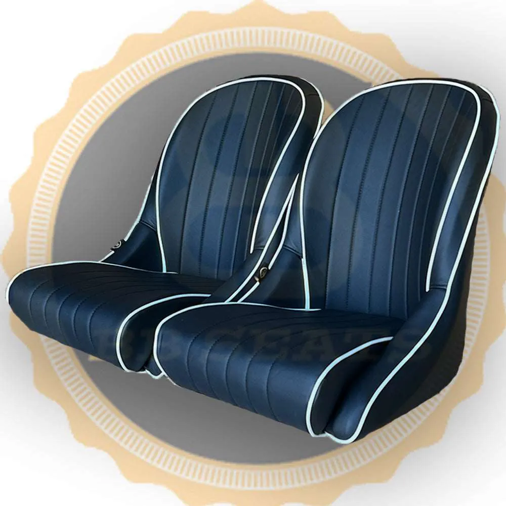 Pair BB Vintage Low Round Back Bucket Seats   Runners