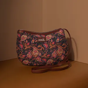 Paisley Print Structured Shoulder Bag