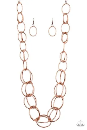 Paparazzi Necklace ~ Elegantly Ensnared - Copper