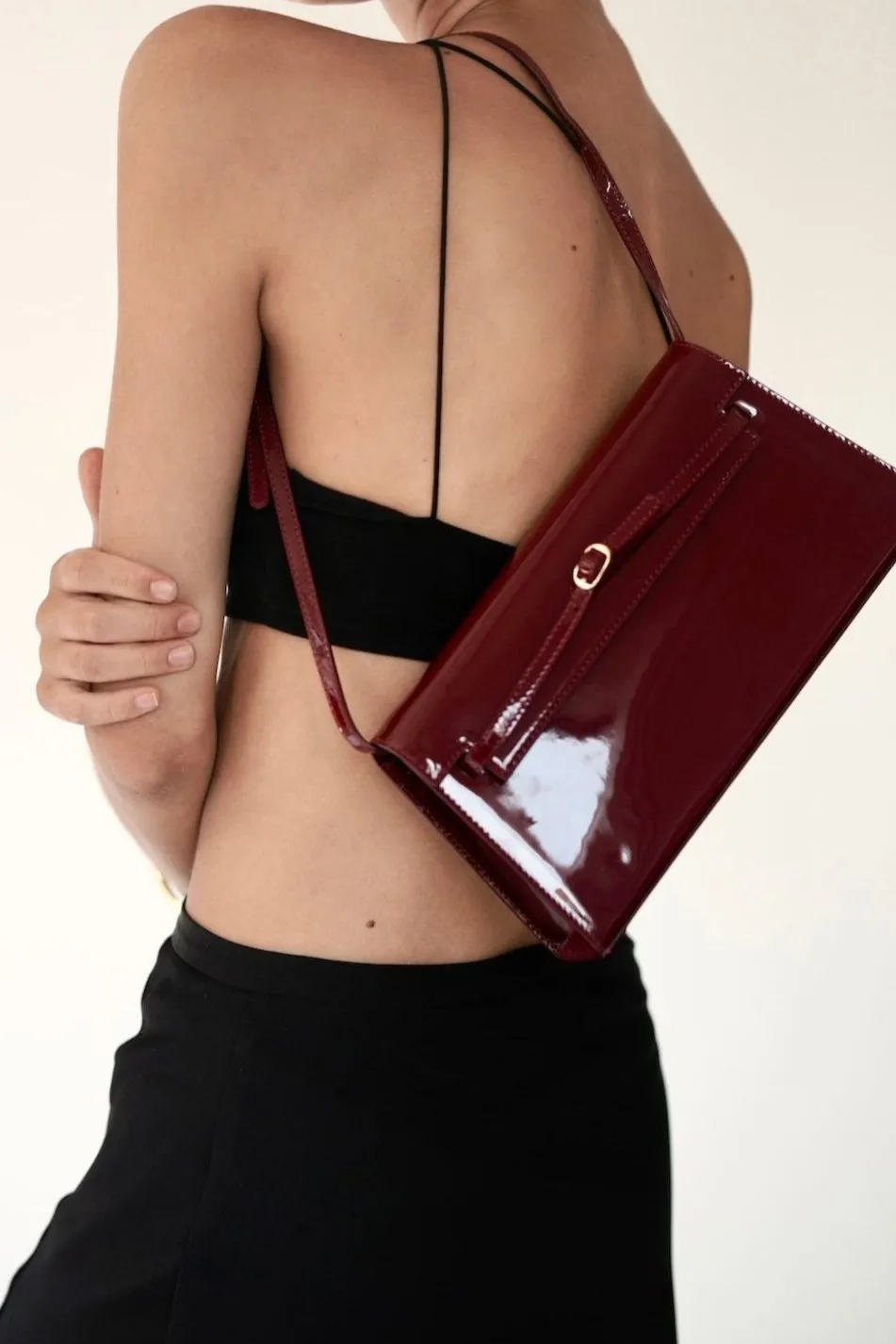 Patent Dark Cherry Shoulder Bag (Limited Edition)