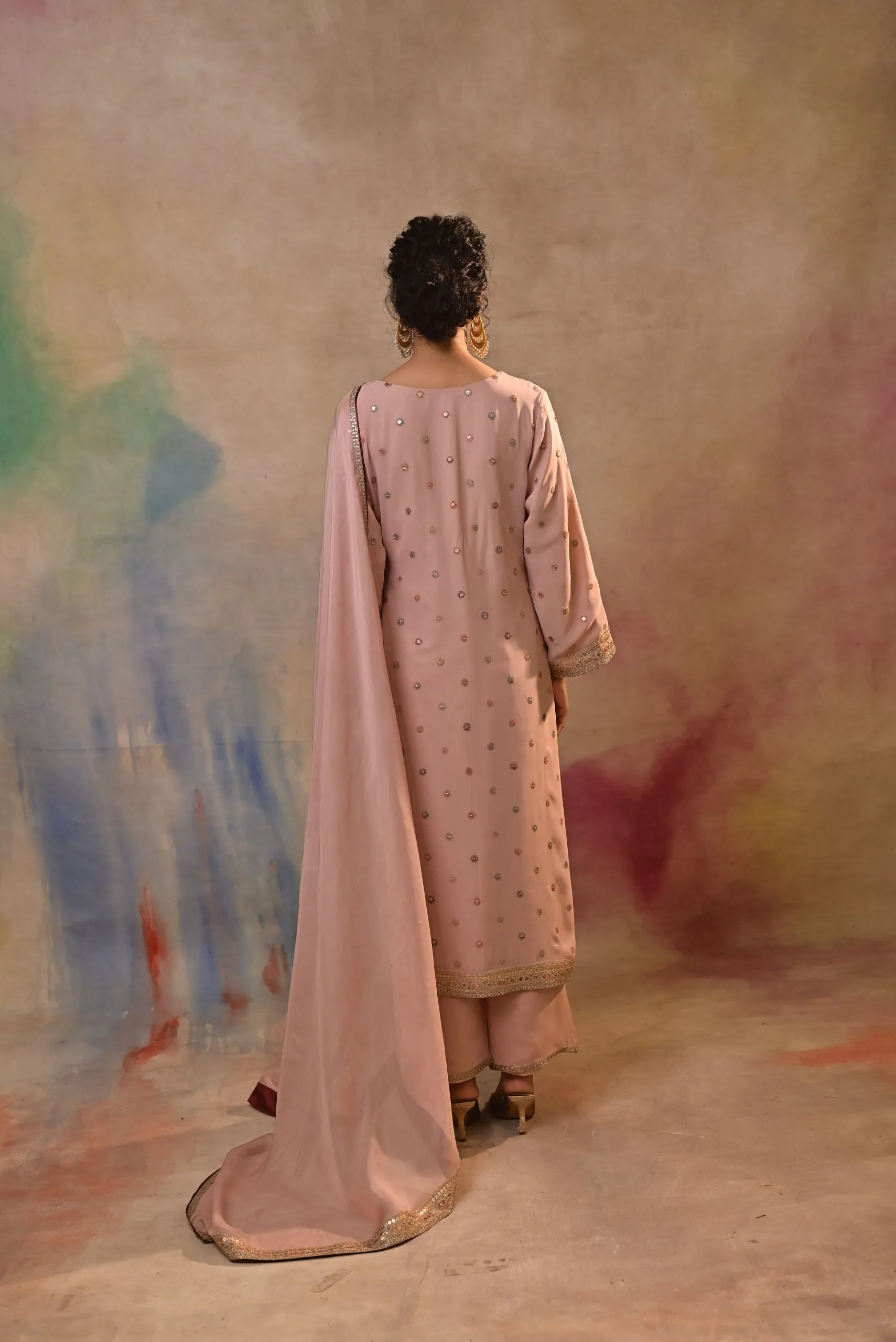 pink sharara set with embellished kameez