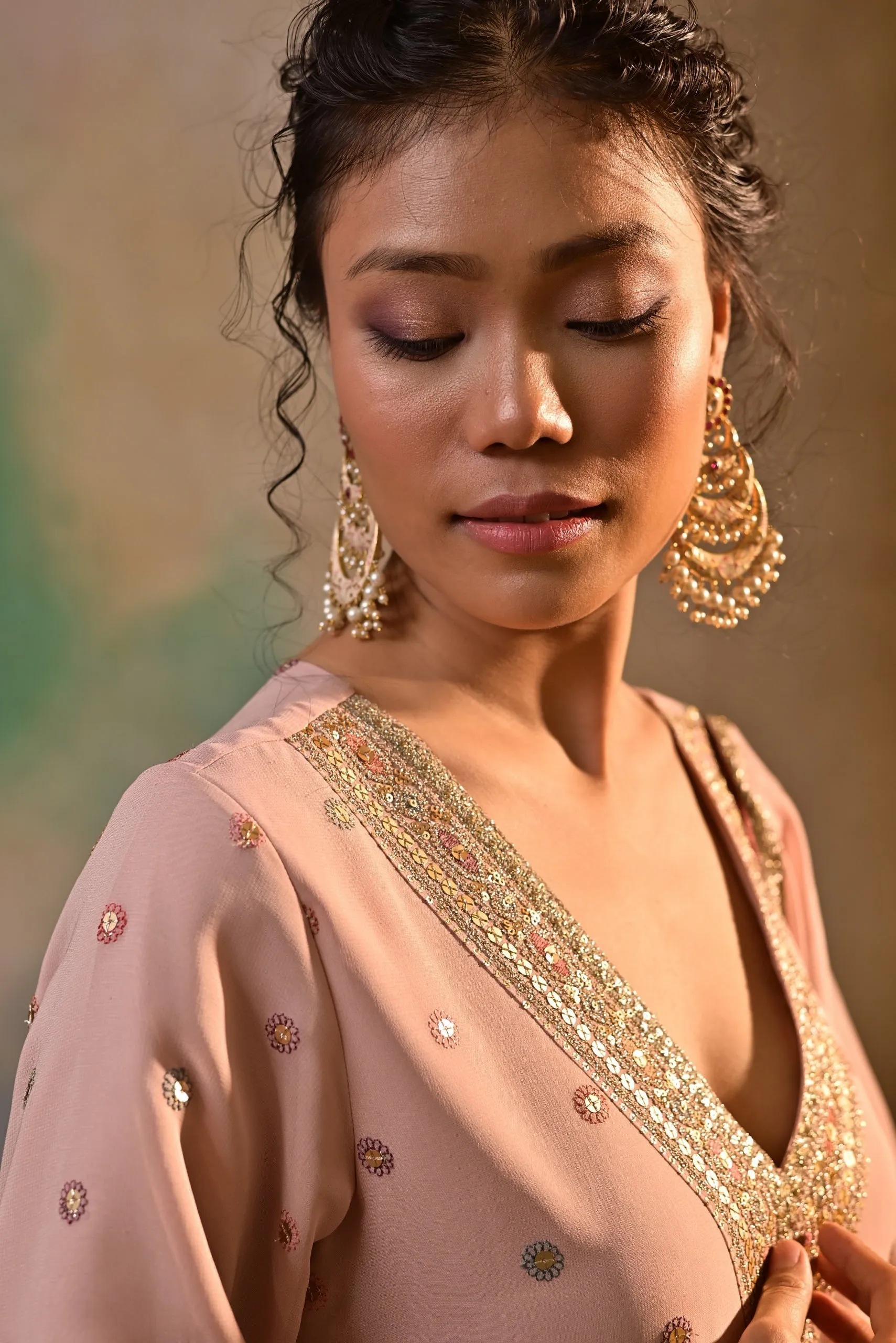 pink sharara set with embellished kameez