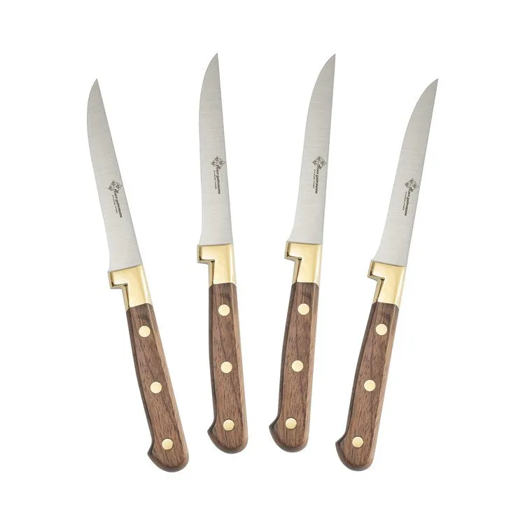 Prince Gastronome Steak Knives with Rose Wood Handles Set of 4