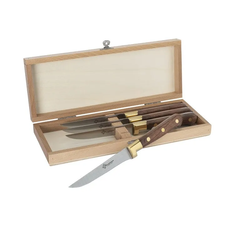 Prince Gastronome Steak Knives with Rose Wood Handles Set of 4