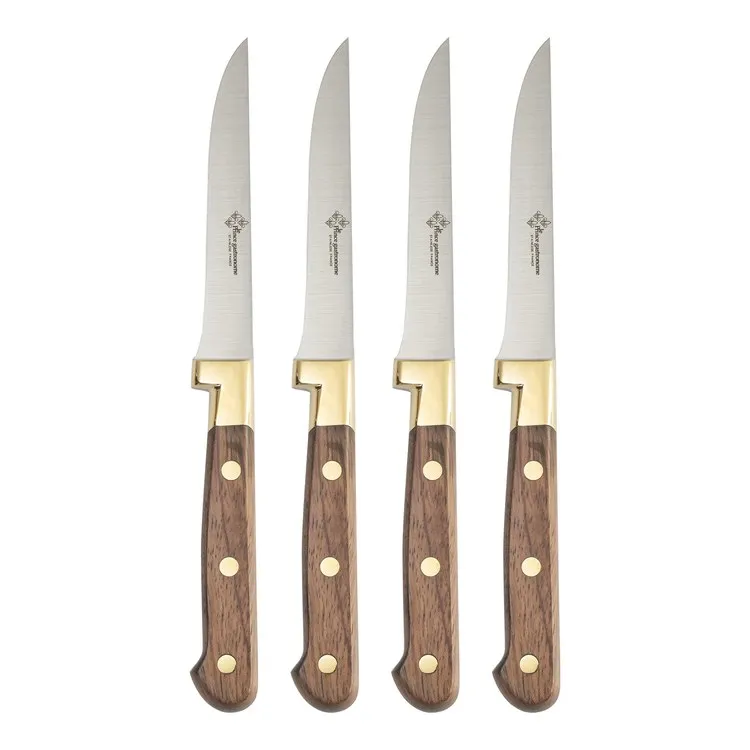 Prince Gastronome Steak Knives with Rose Wood Handles Set of 4