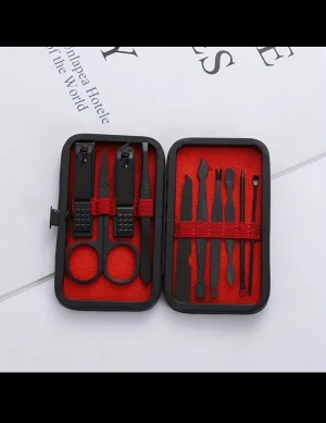 Professional Nail Clippers Manicure Tool Set with Travel Case - includes Cuticle Nippers and Cutter Kit - Grooming Kit For Travel  Protable 10,24/ Pcs (imported).