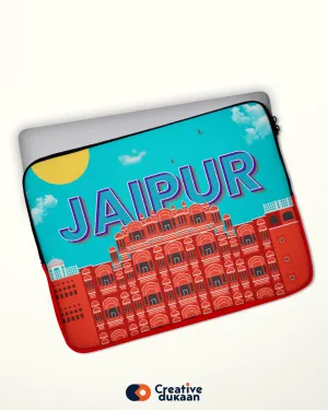 Quirky and Cool Blue Laptop Sleeves with Tagline " Jaipur "