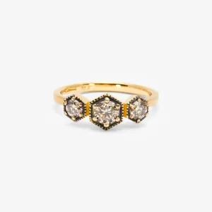 R8402BR | Grand Brown Diamond Triple Hexagon Ring