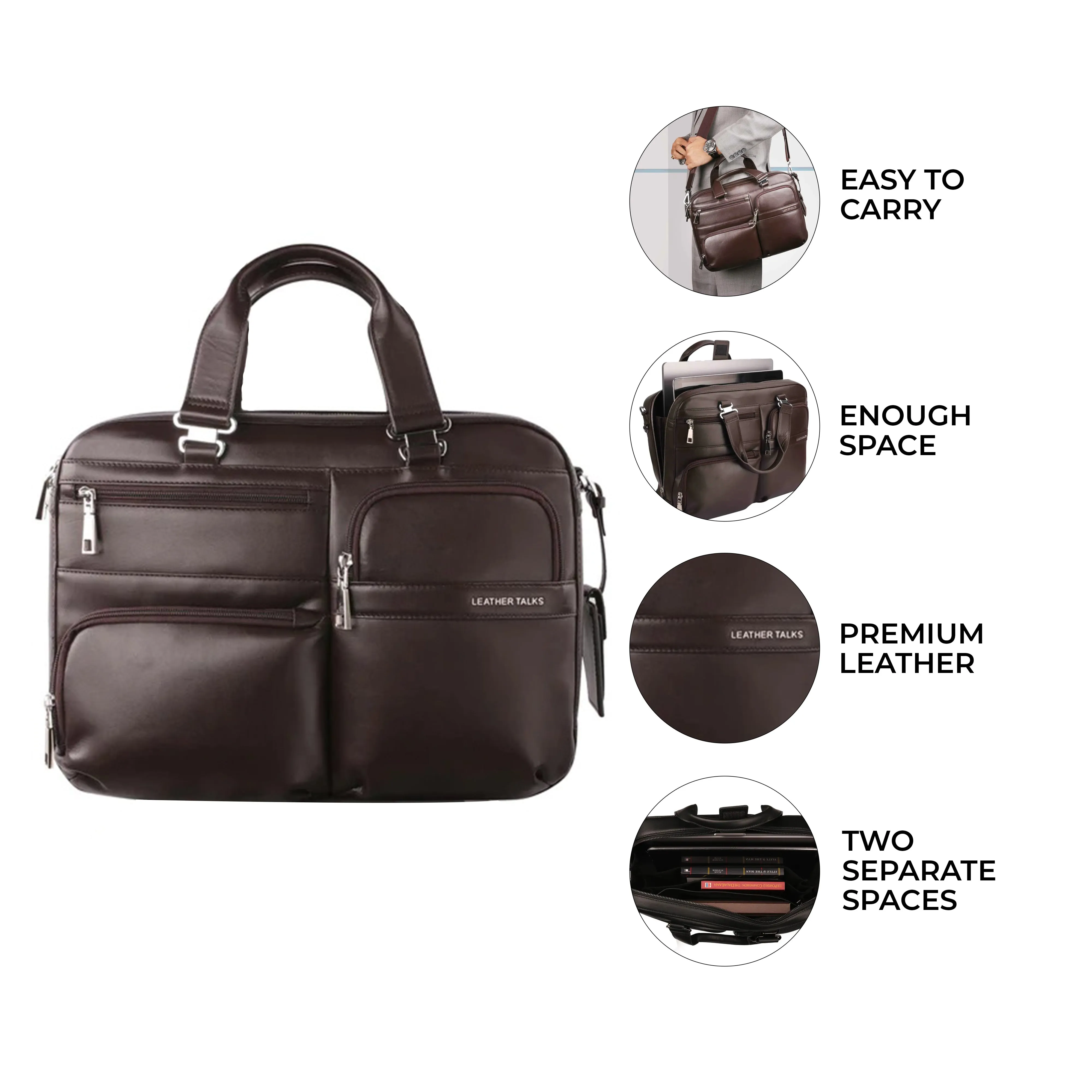 Ready to Ship Luxury Corporate Gift | Jacob Folio Bag | Leather Briefcase for Men | Genuine Leather| Colour: Black