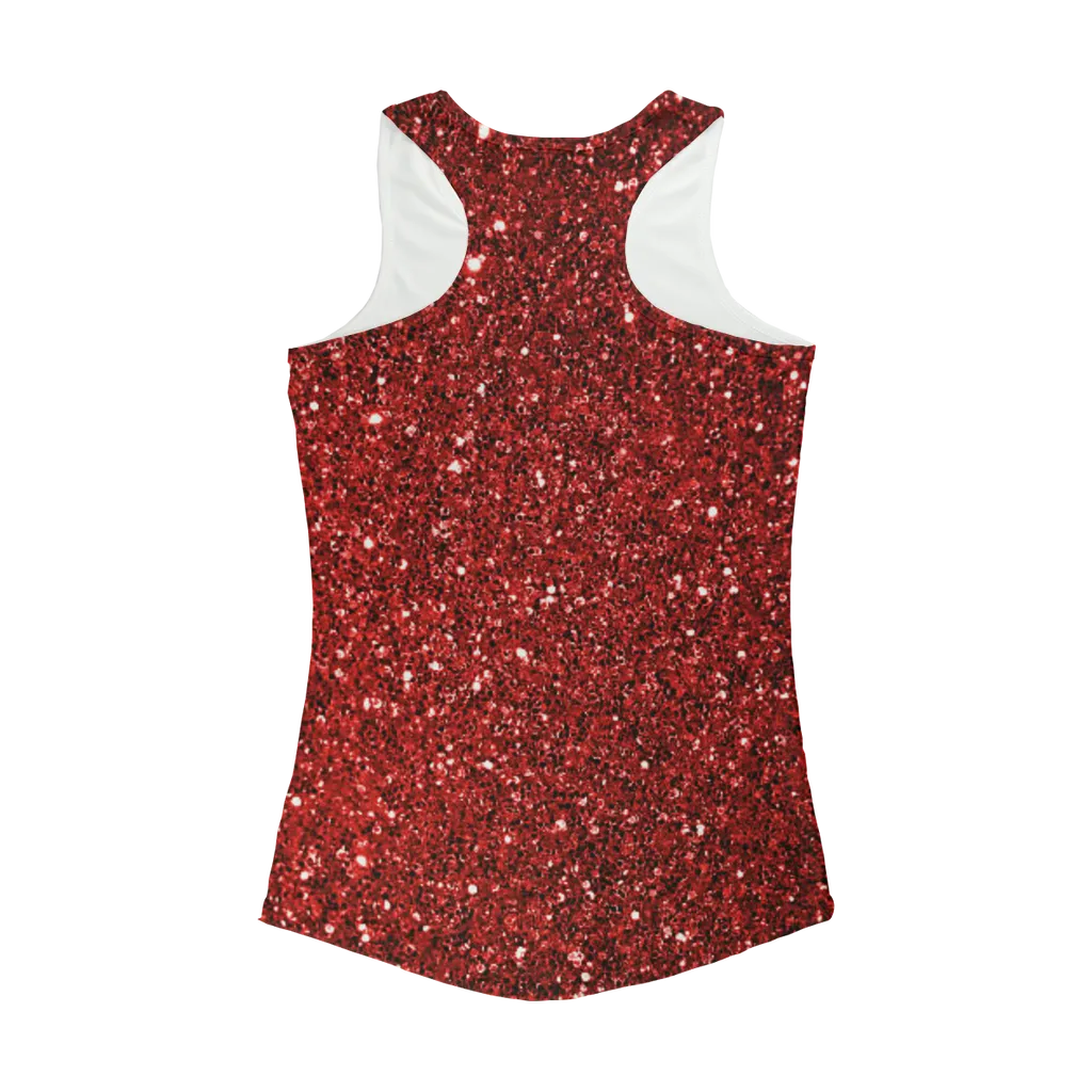 red sparkly Women Performance Tank Top