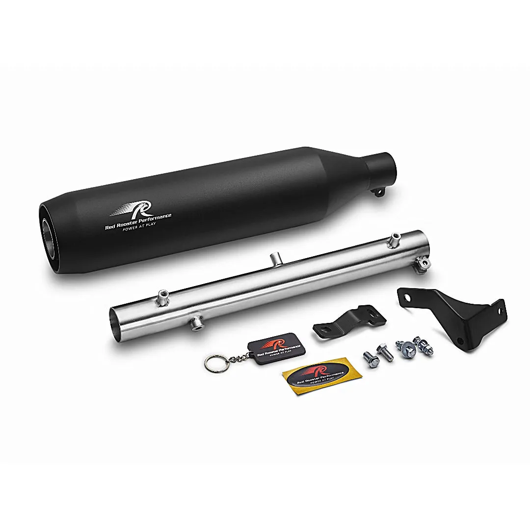 Redrooster Polestar Pro Black Matte Exhaust For Classic 350 Reborn, Meteor 350, Royal Enfield