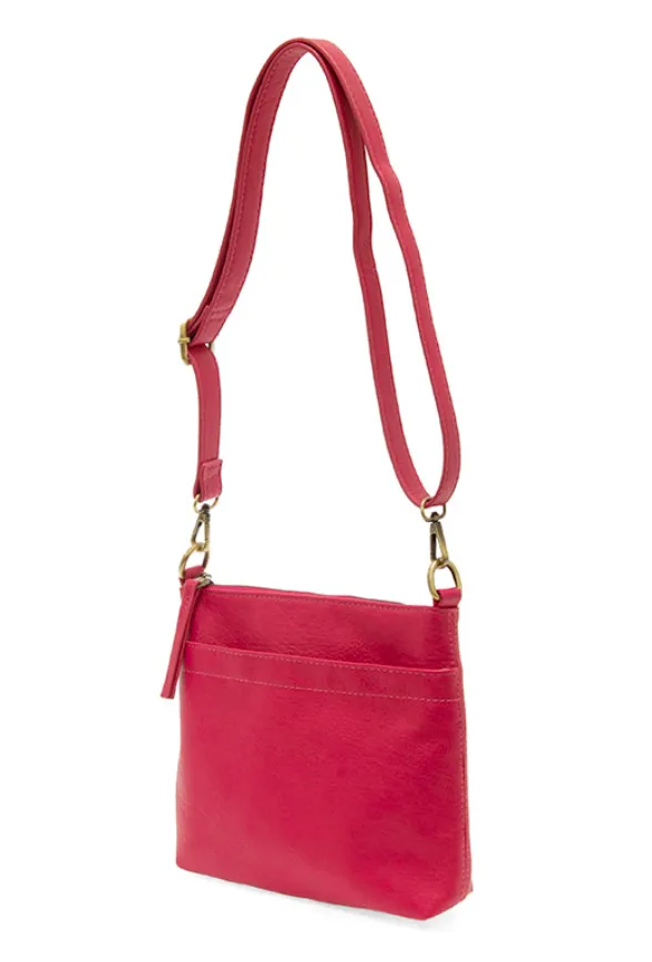 Ruby Pink Top Zip Crossbody Bag