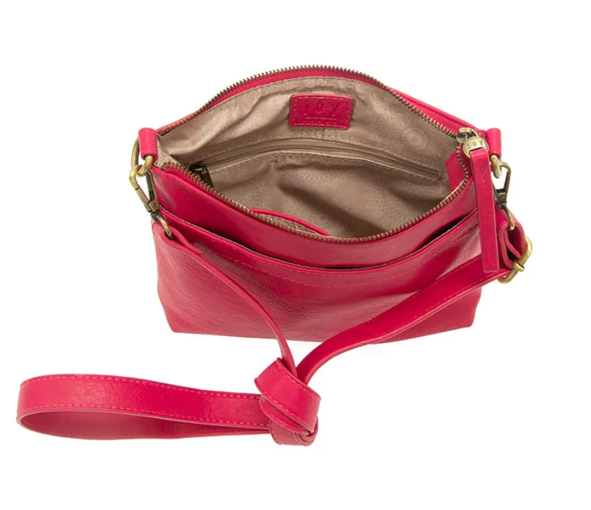 Ruby Pink Top Zip Crossbody Bag