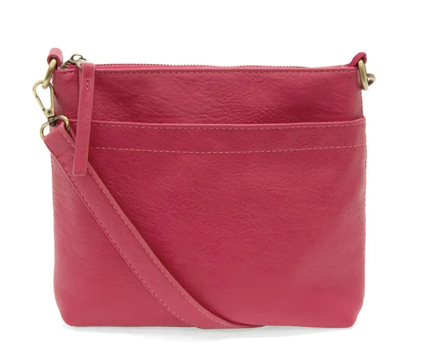 Ruby Pink Top Zip Crossbody Bag