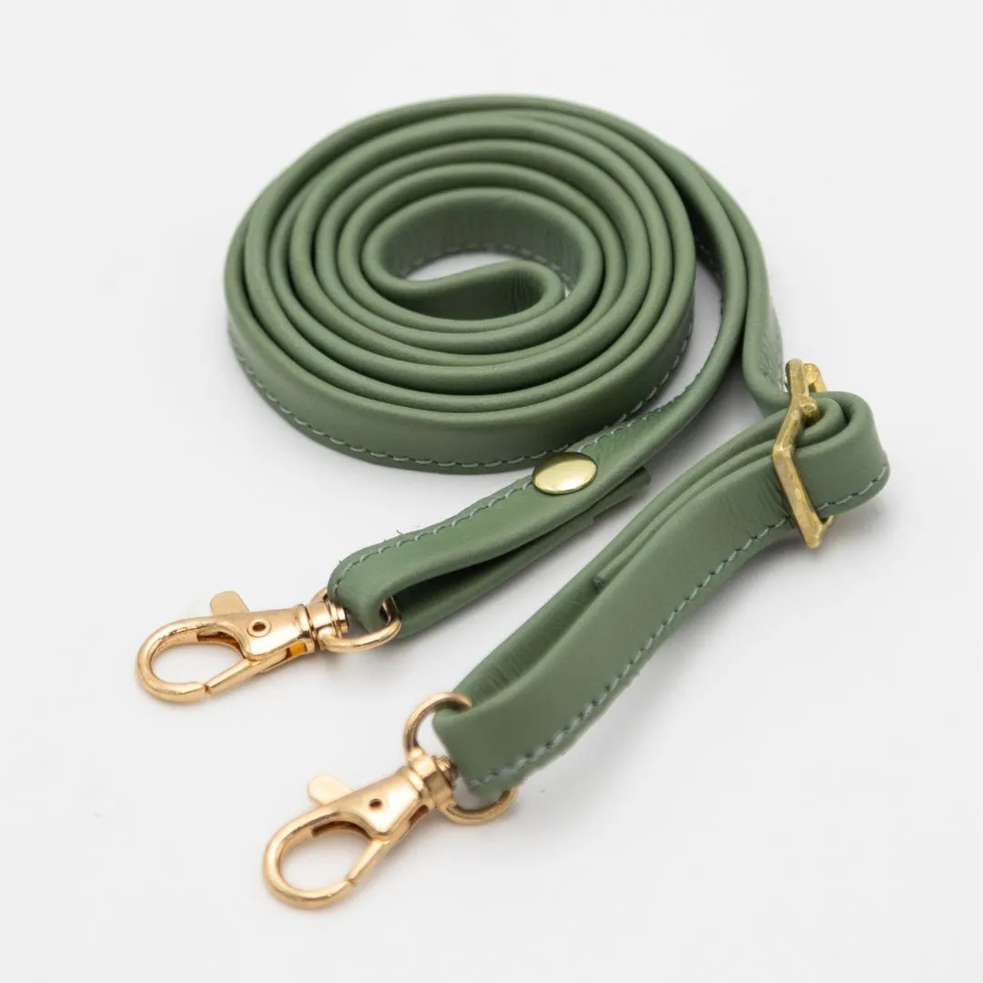 Sage Leather Phone Purse Bag (w Gold Fittings)