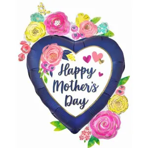 Satin Watercolor Happy Mother's Day 34″ Foil Balloon (3/Pk)