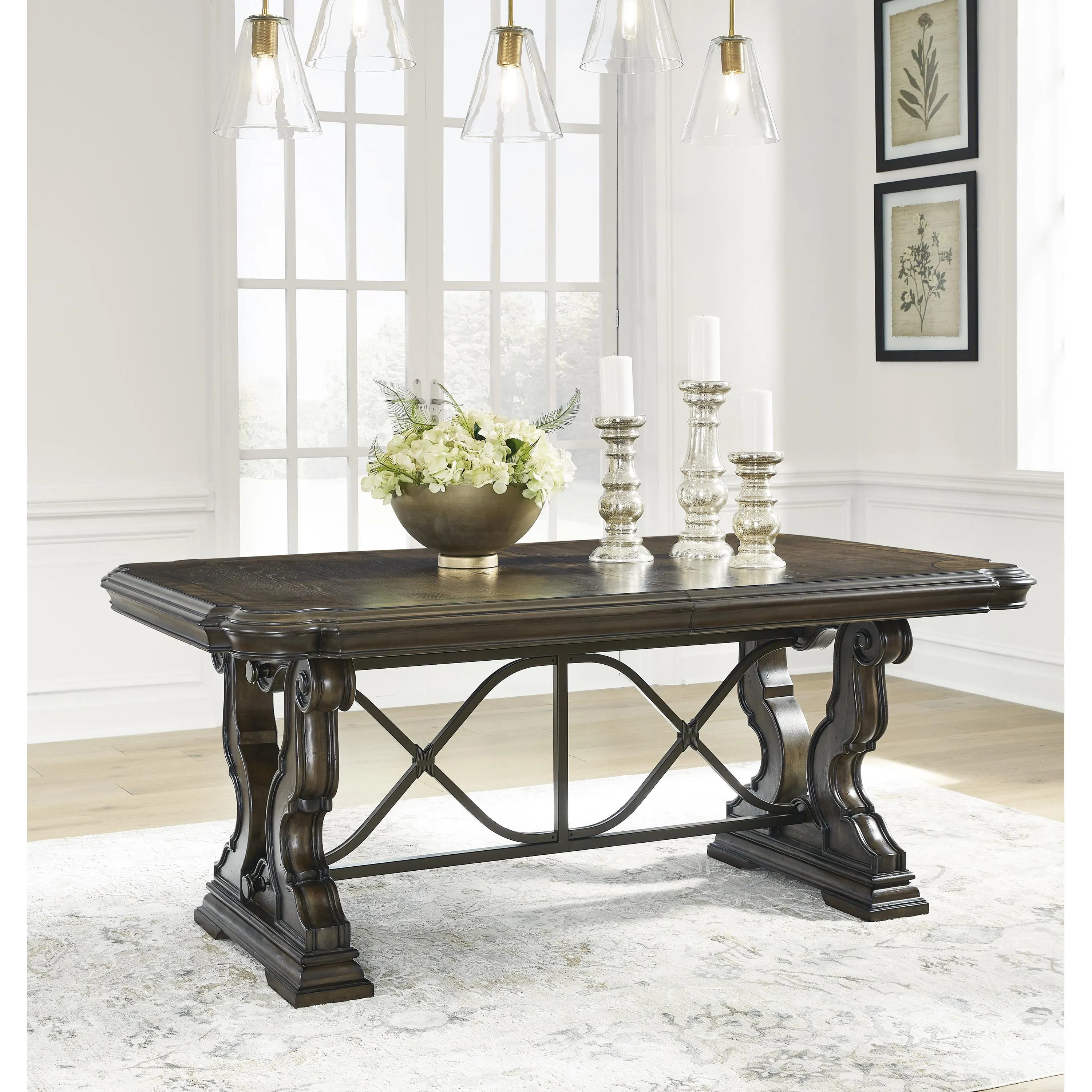 Signature Design by Ashley Maylee Dining Table with Pedestal Base D947-55B/D947-55T