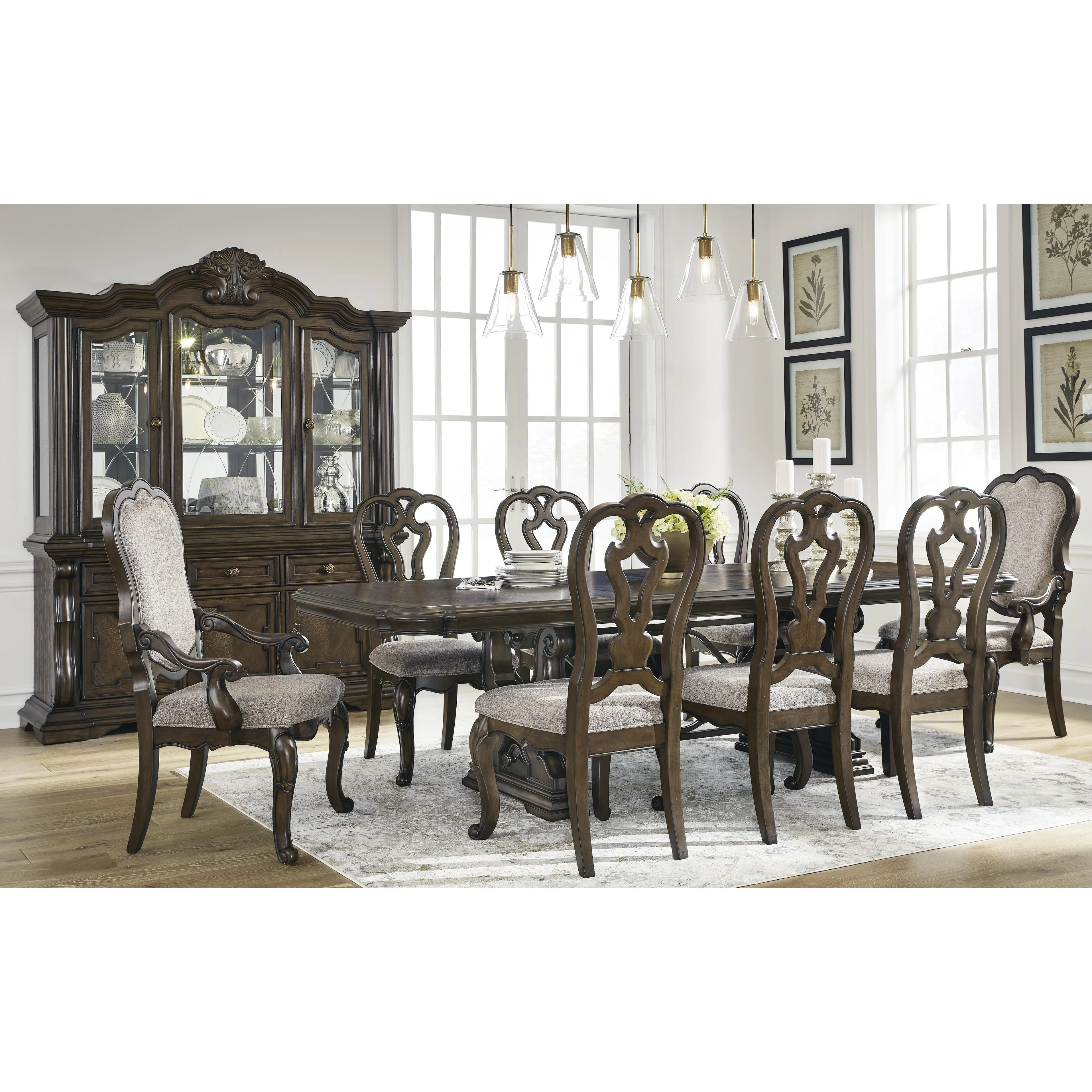 Signature Design by Ashley Maylee Dining Table with Pedestal Base D947-55B/D947-55T