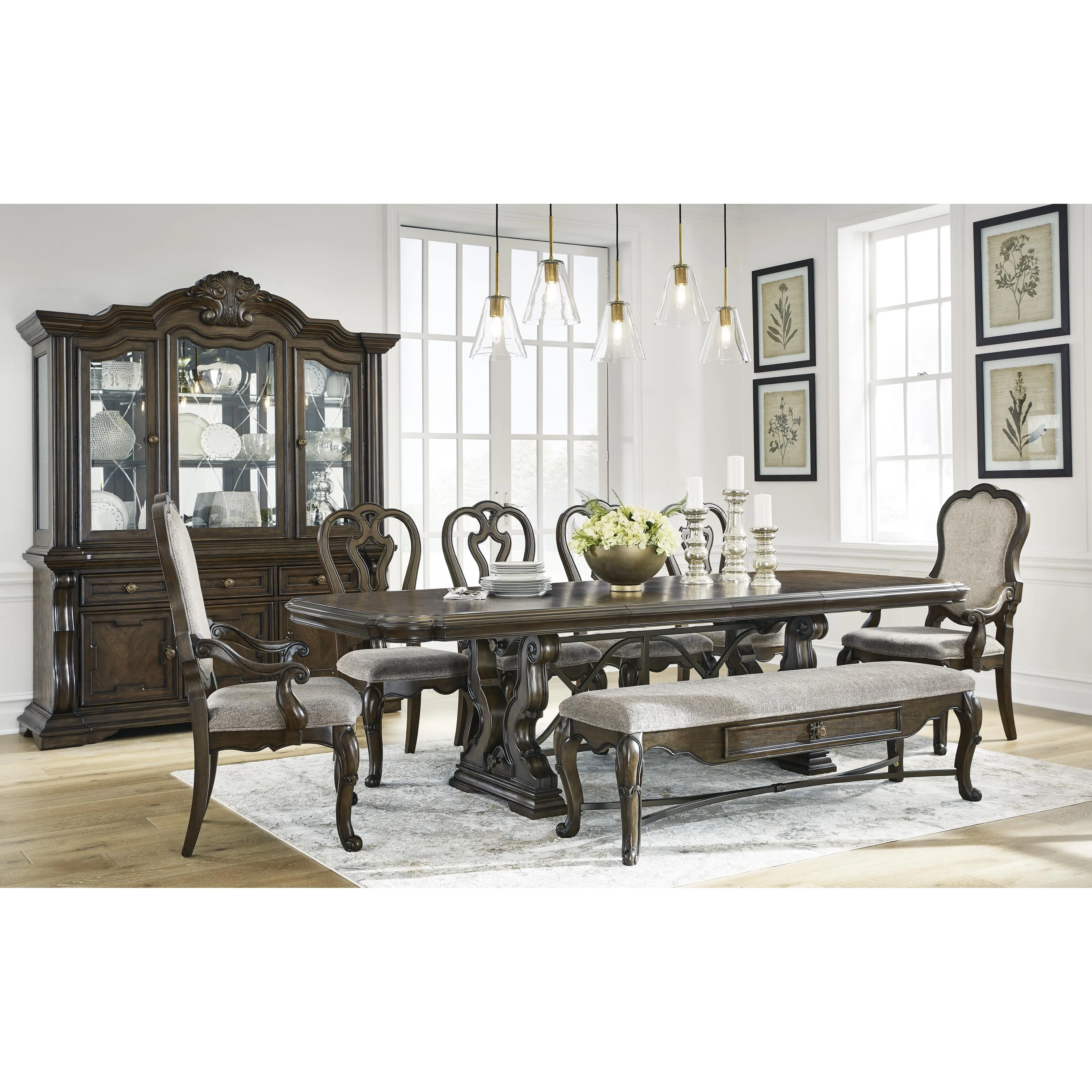 Signature Design by Ashley Maylee Dining Table with Pedestal Base D947-55B/D947-55T