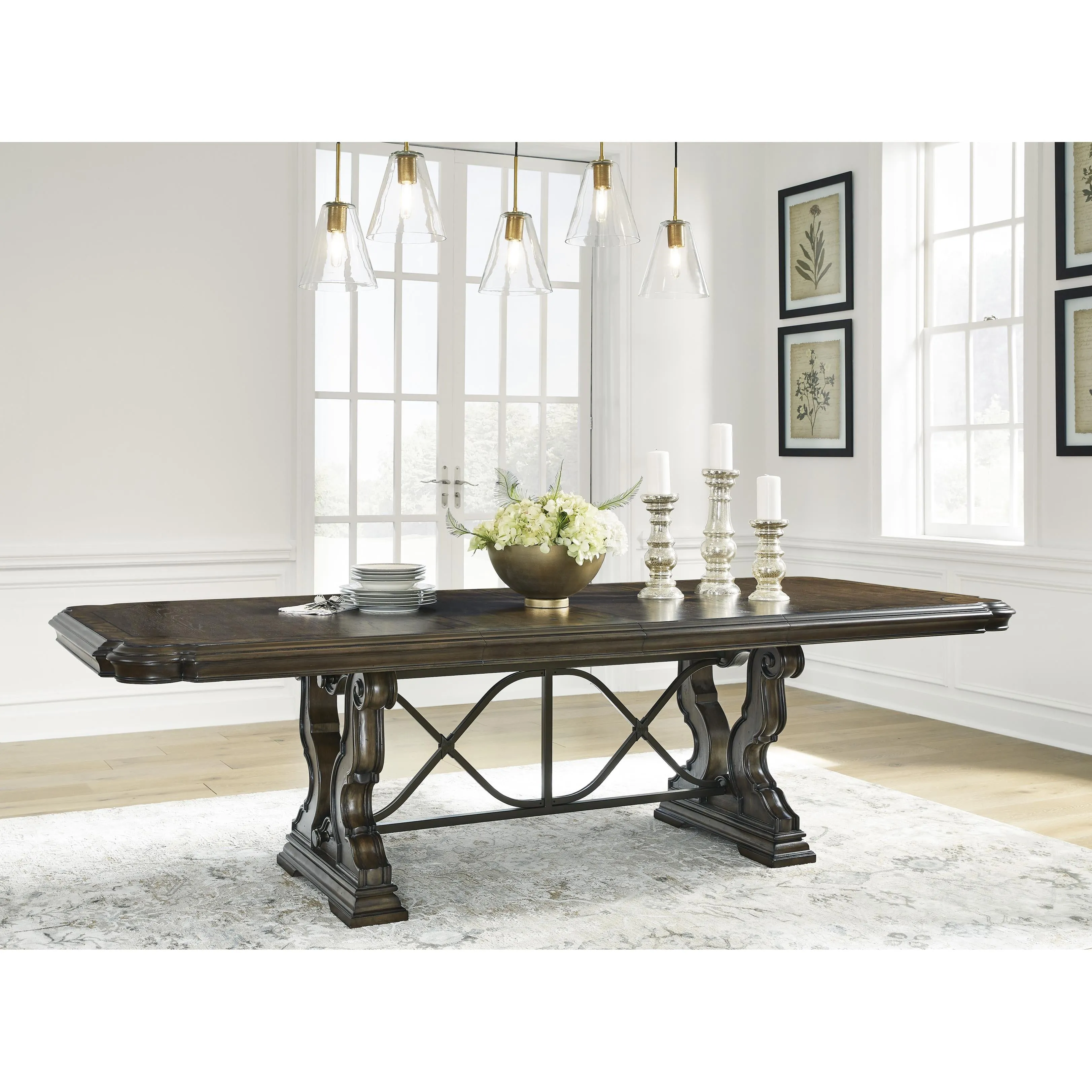 Signature Design by Ashley Maylee Dining Table with Pedestal Base D947-55B/D947-55T