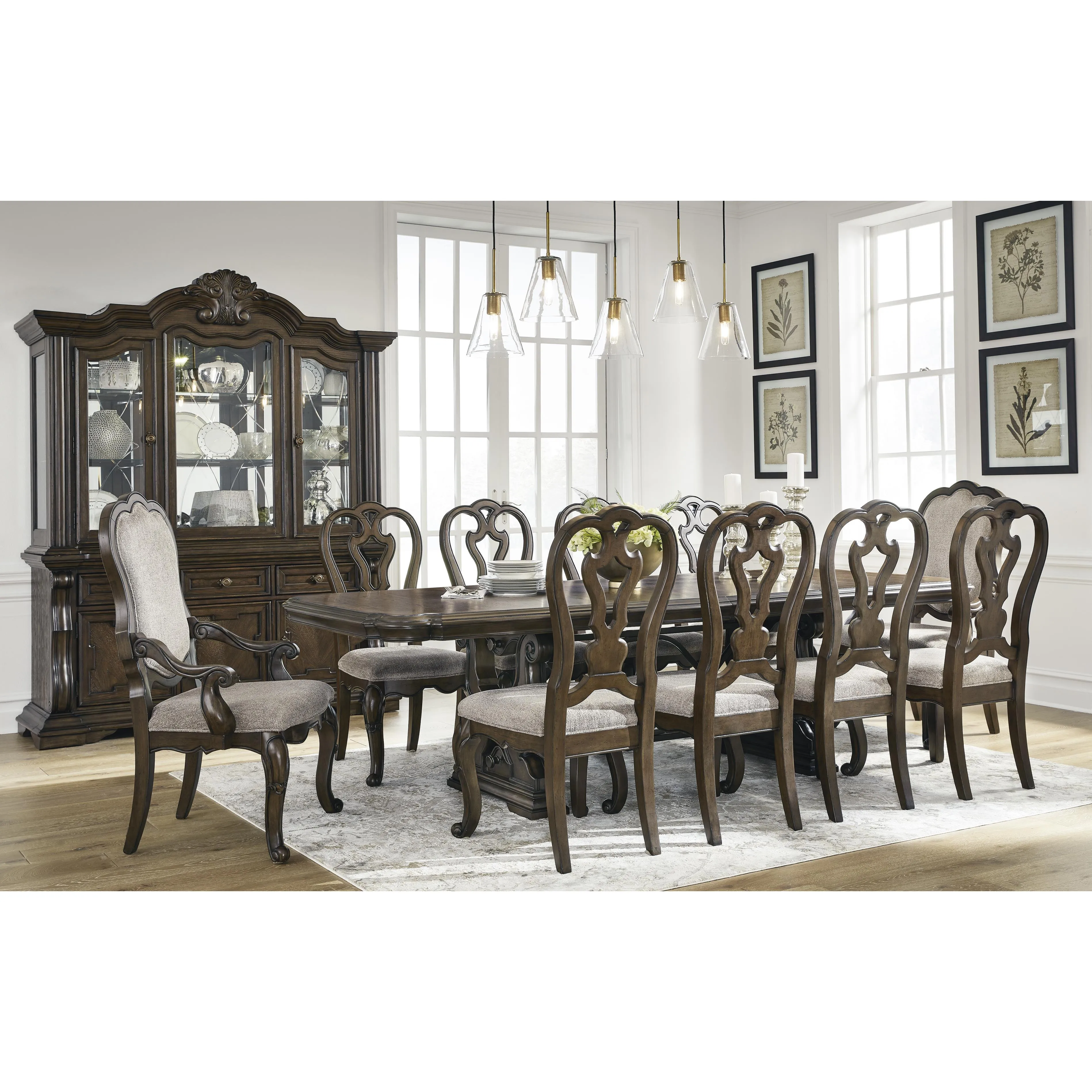 Signature Design by Ashley Maylee Dining Table with Pedestal Base D947-55B/D947-55T