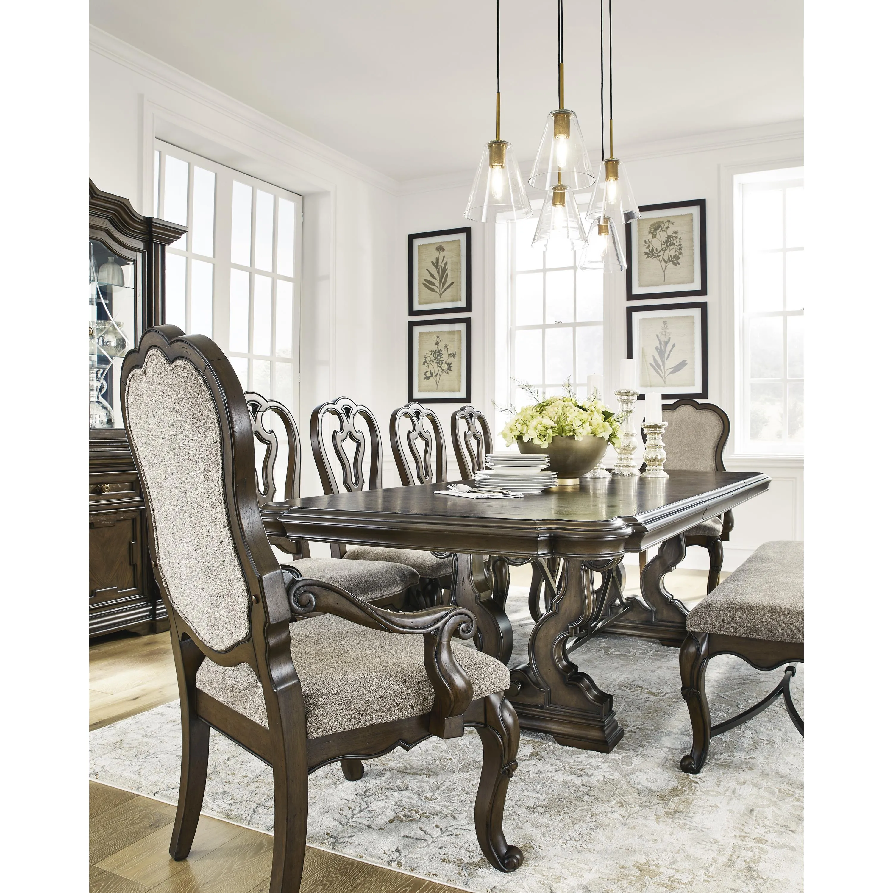 Signature Design by Ashley Maylee Dining Table with Pedestal Base D947-55B/D947-55T