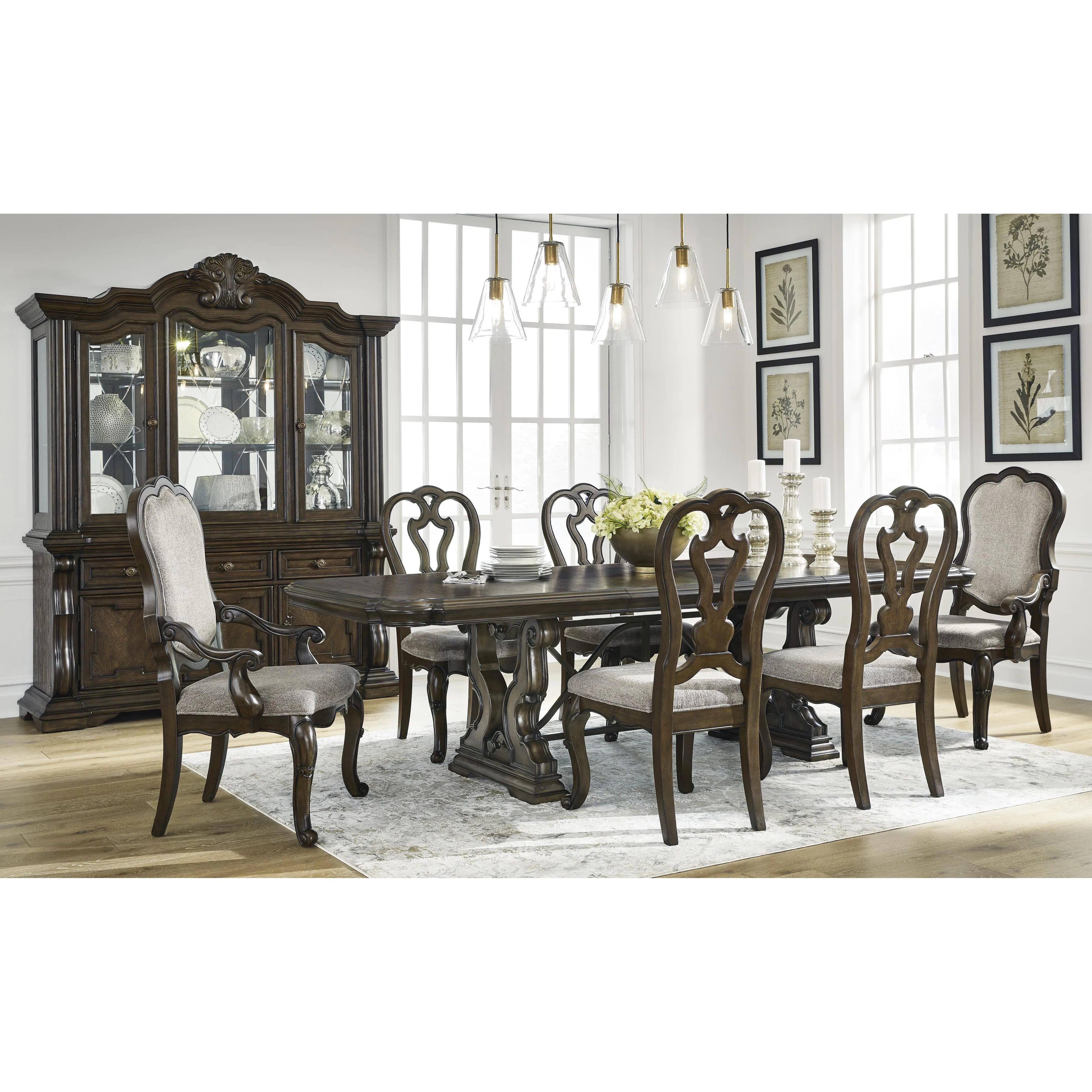 Signature Design by Ashley Maylee Dining Table with Pedestal Base D947-55B/D947-55T