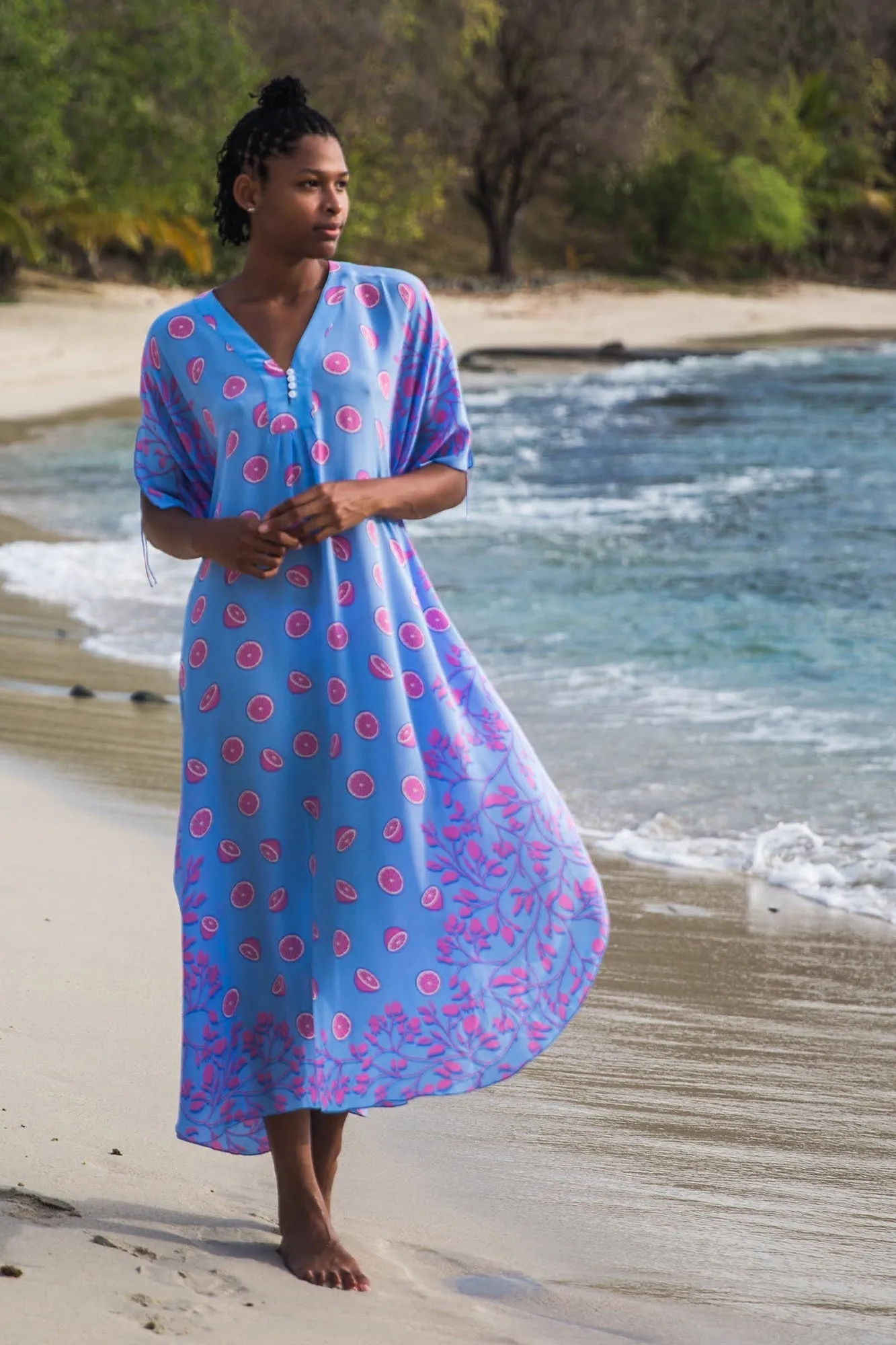 Silk Jenlee Kaftan LIME TREE