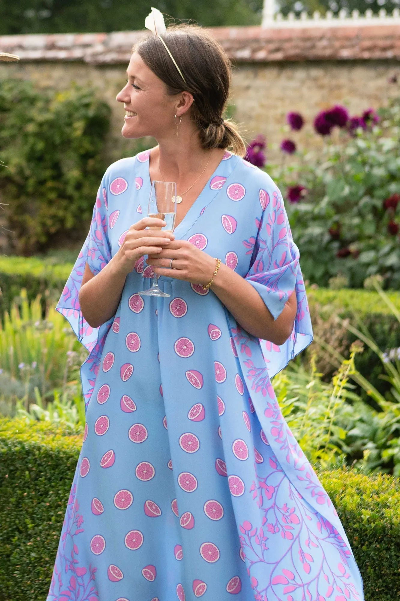 Silk Jenlee Kaftan LIME TREE