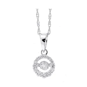 Silver (SLV 995) Cubic Zirconia Stunning Neckwear Pendant  - 1/8 ctw