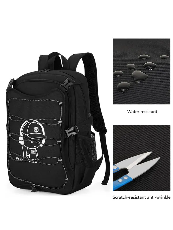 Skate Roller and Helmet Backpack Black backpack for sports and laptop