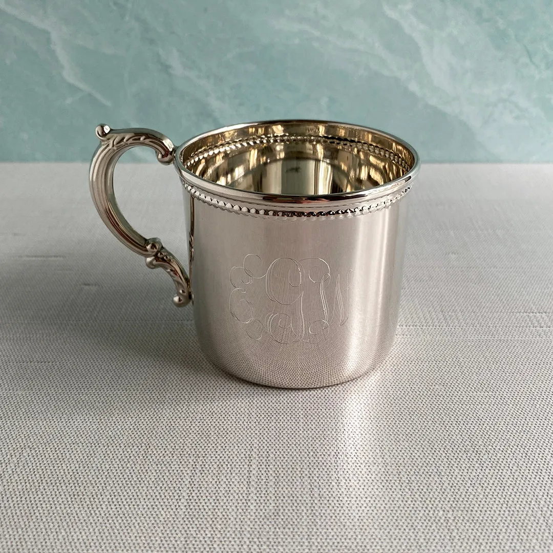 Sterling Silver Beaded Edge Baby Cup