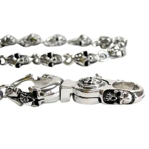 Sterling Silver Slash Skull Wallet Chain